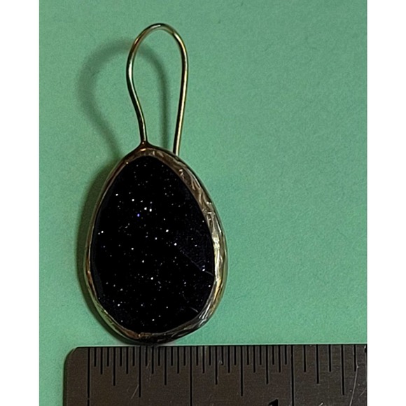 Vintage Gold Tone and Black Shimmer Earrings - Picture 3 of 10